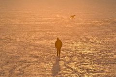 Eiskalt…… Mann mit Hund