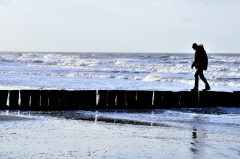 Norderney, am Strand, Silhouette