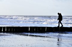 Norderney, am Strand, Silhouette