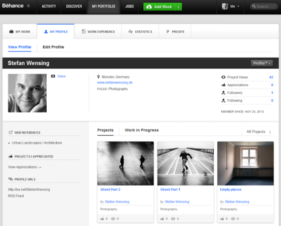 Online Portfolios gestalten mit Behance Prosite als CMS