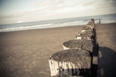 Cadzand, Holland. Im Winter am Strand