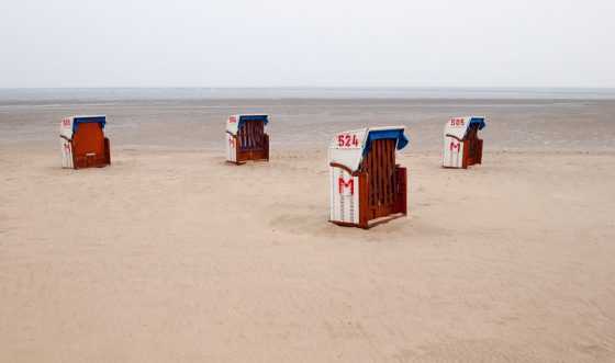 Strandkörbe in Cuxhaven, Nebensaison
