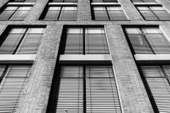 Fenster, Fassade eines Bürogebäudes, Münster, Hafen