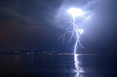Gewitter, Blitz, Foto vom Bodensee. Wetterfoto