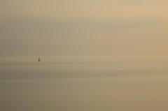 Ein Abend an der See, Segelboot bei Stavoren, Niederlande