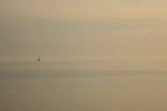 Ein Abend an der See, Segelboot bei Stavoren, Niederlande